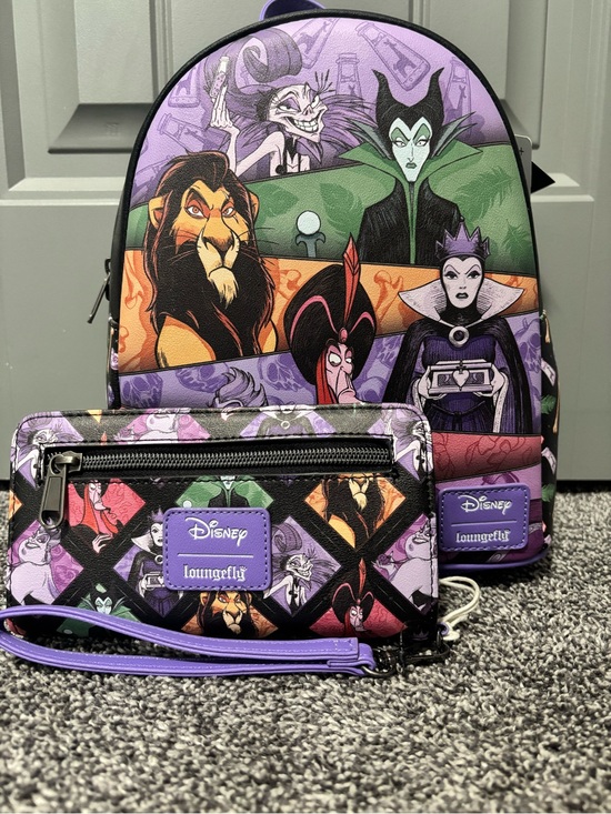 Loungefly Handbags - Loungefly Disney Villains Multi‑Color Backpack and Wallet Set